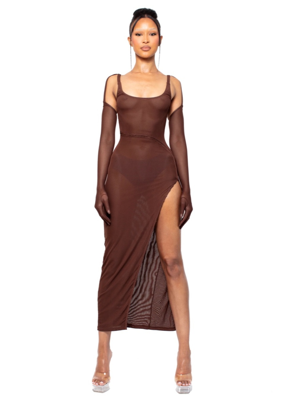 WMNS WEAR RAVEN DRESS- BROWN size small stretch light weight gloves NWT $140